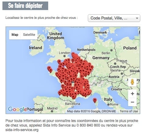 Liste des centres de dépistage